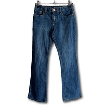 Old Navy Girls Medium Wash Mid-Rise Adjustable Waist Boot-Cut Jeans Size 10