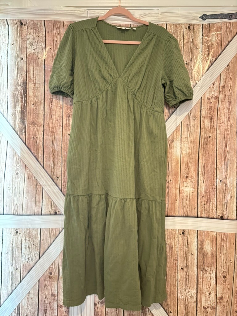 Womens Boden olive green sz 8 knee length dress preloved #282