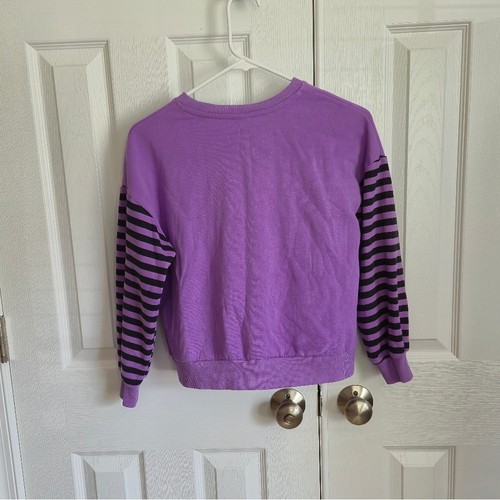 Disney Nightmare Before Christmas Skellington Halloween Purple Girls Sweatshirt - Picture 3 of 10