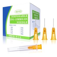 25 Gauge 1/2 inch Needle with Cap Luer Lock Industrial Accessories 25G-13MM