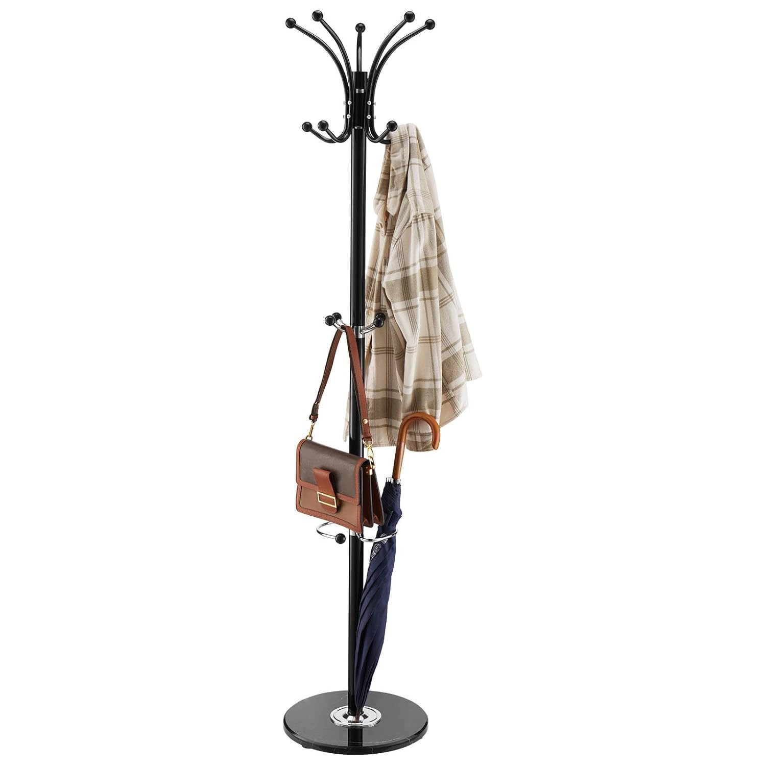 Appendiabiti in Metallo Economico con Portaombrelli - 37x37x176 cm