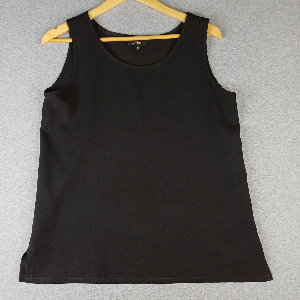Jillian Tank Top Womens 10 Black Sleeveless Classic Wardrobe Staple Work Office