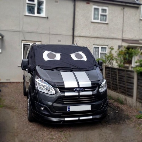 Ford Transit Custom Window Screen Cover Black Out Blind Curtain Frost Eyes Grey - Picture 8 of 11