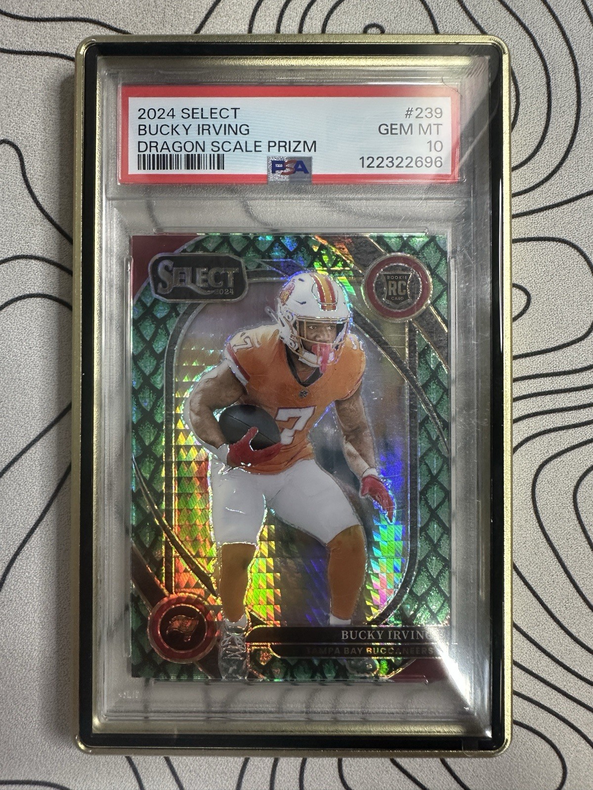 2024 Panini Select - Club Level Bucky Irving #239 Dragon Scale Prizm /81 (RC)