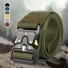 Quick Release Work Belt Tactical Black Men Army Webbing Nylon Military Waistbelt