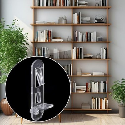 10 durchsichtige Kunststoff-Regalträgerheringe mit Selbstverriegelung für Rega