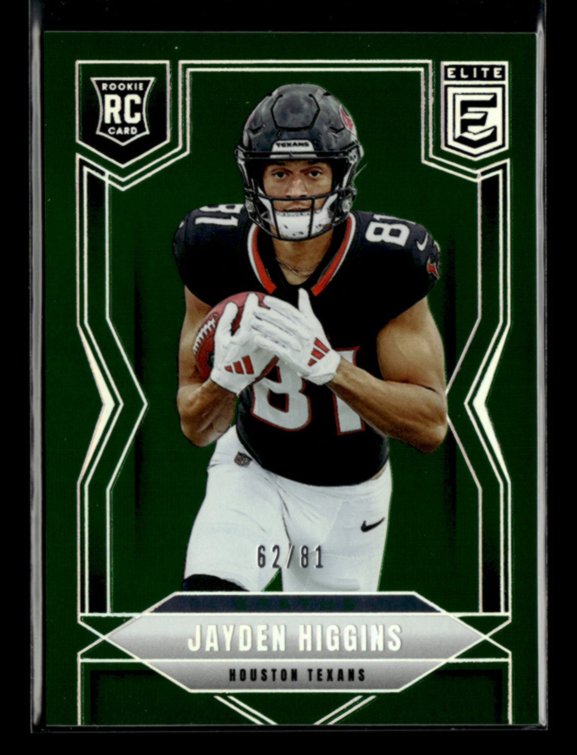 Jayden Higgins 2025 Panini Donruss Elite Football RC Status Green 62/81 [bz25