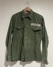 VTG Field Shirt Jacket US Military P58 P56 USMC Sateen 50s 60s Size M Stencil 