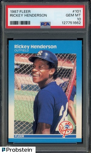Rickey Henderson #101 1987 Fleer card