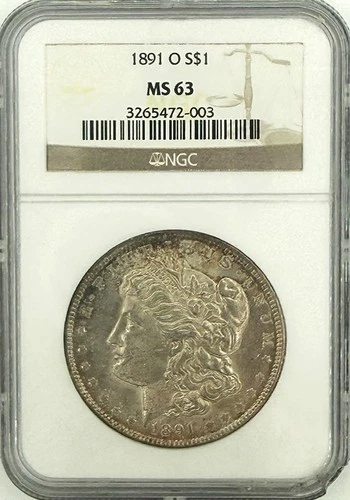 1891-O Morgan Silver Dollar $1 - Semi-Key Date - NGC CERTIFIED MS63