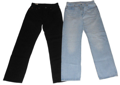 2 x LEVIS 501 JEANS PREMIUM 90`s DENIM 27/32 HOSE SCHWARZ + BLUE OPTIK W.27 L.32
