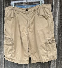 Signature Gold Levi Strauss Tan Khaki 10" Cargo Casual Shorts Men's Size 42
