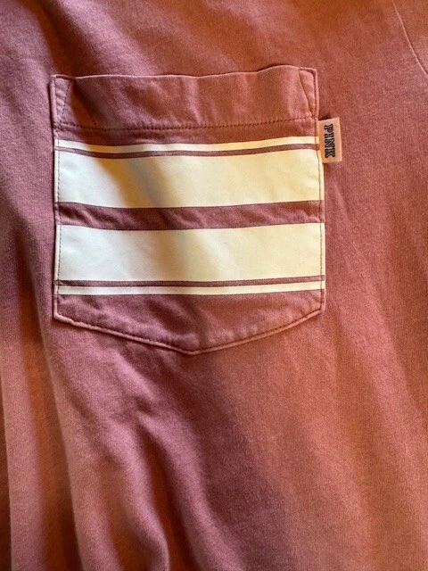 UNDERCOVER Felpa con cappuccio Victoria's Secret ROSA Campus logo maglietta tasca oversize MED EUC