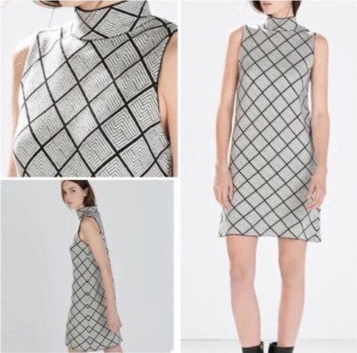 ZARA Knit Turtleneck High Neck Geometric Sleeveless Jacquard Dress 3859/824 S | eBay ZARA Knit Turtleneck High Neck Geometric Sleeveless Jacquard Dress 3859/824 S | eBay