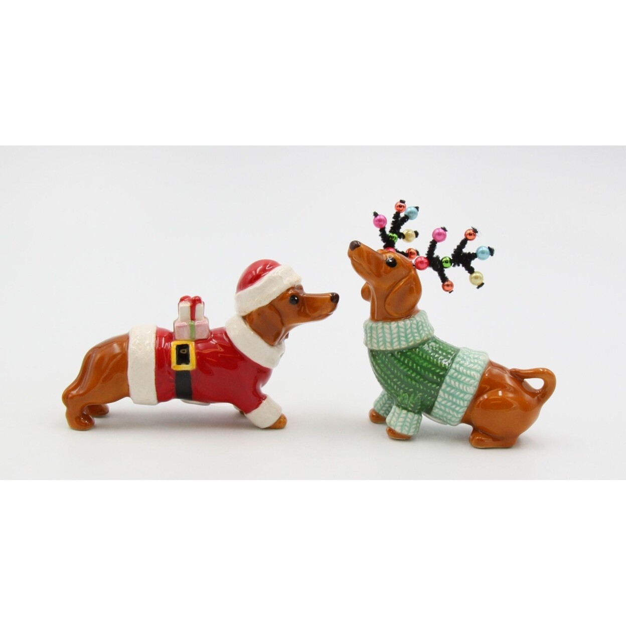Ceramic Christmas Dachshund Weiner Dog Salt And Pepper Shakers, Kitchen Decor Cuisine reunionnaise
