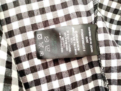 Ladies Gingham Check Blouse Size 16 BLACK + WHITE Frilled Neckline PAPYA - Picture 6 of 9