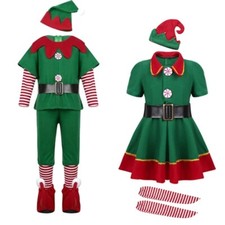 Christmas Santa Claus Costume Elf Cosplay Party New Year Fancy Dress Clothes Set