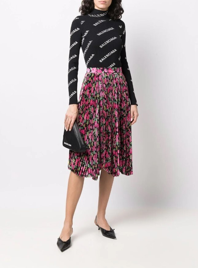 スカート BALENCIAGA LONG PLEATED FLORAL SKIRT Balenciaga Long pleated floral skirt | TheDoubleF