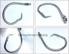 50pc Big Game Circle Fishing Hooks Stainless Steel Saltwater Tuna Hook 10/0-16/0