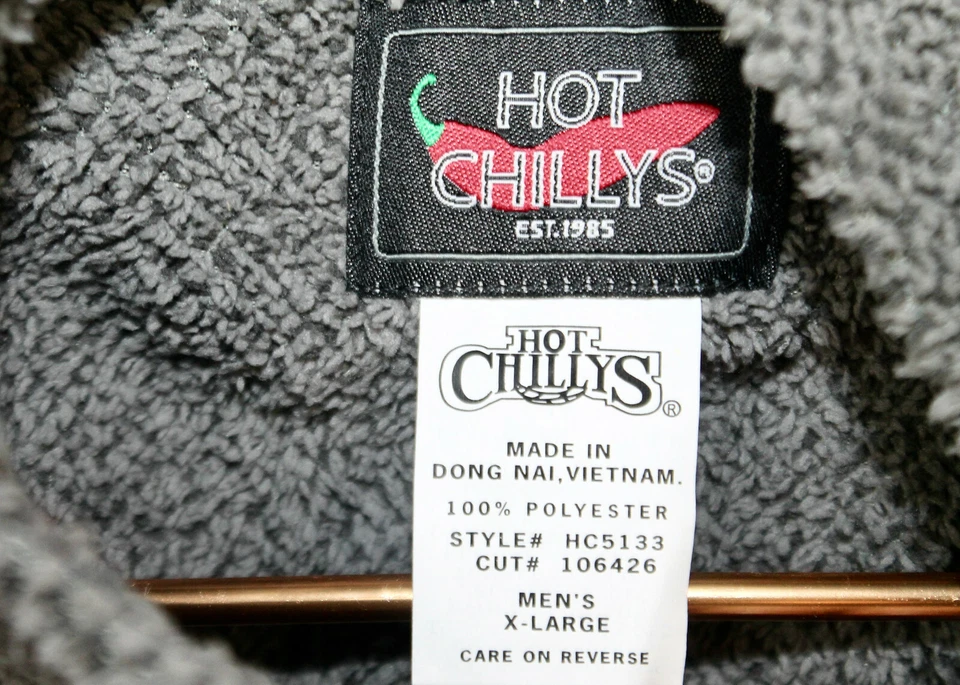 HOT CHILLYS Pico Polar 1/2 Cremallera Camiseta Pullover HC5133 Hombres XL Gris Poliéster Foto 3 de 4