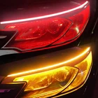 Red+ Amber Car Daytime Running Light LED Strip Turn Signal Lamp Auto Accessories