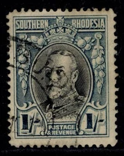 SOUTHERN RHODESIA GVI SG23b, 1s black & greenish blue, FINE USED. Cat £180. P14