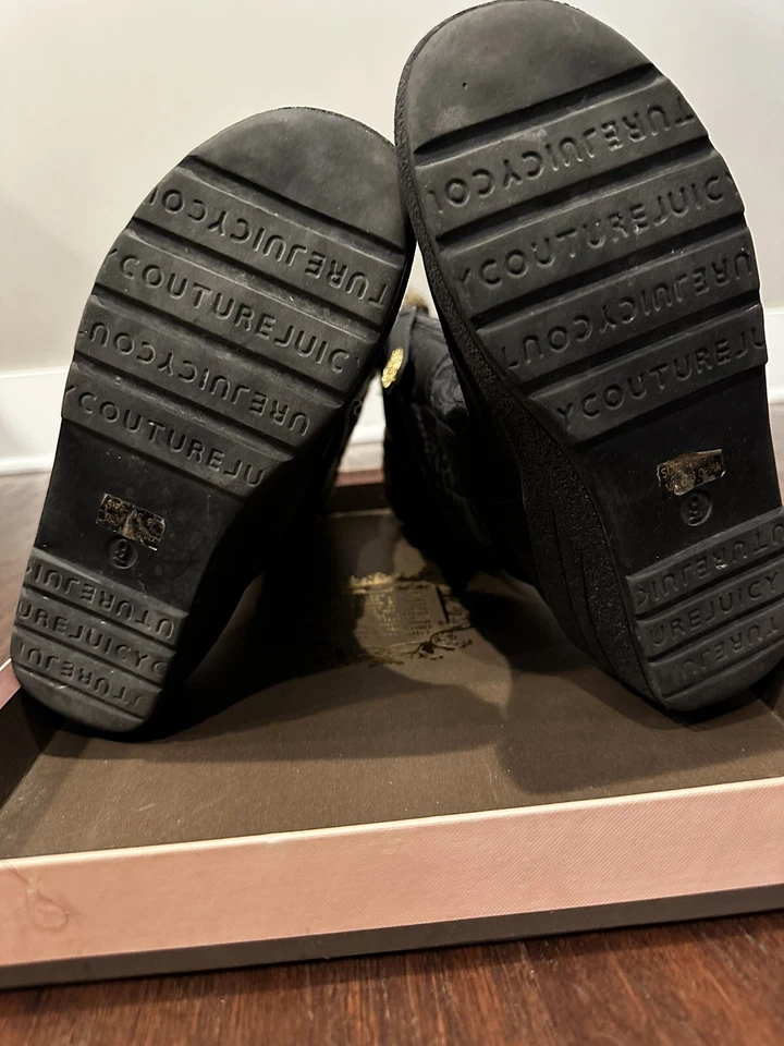 Vintage Juicy Couture Women's Black Fur Lined Boots Sz 9 - Image 3 of 4