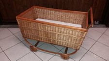 Culla neonato vintage anni 50 in midollino - Ideale come allestimento negozi