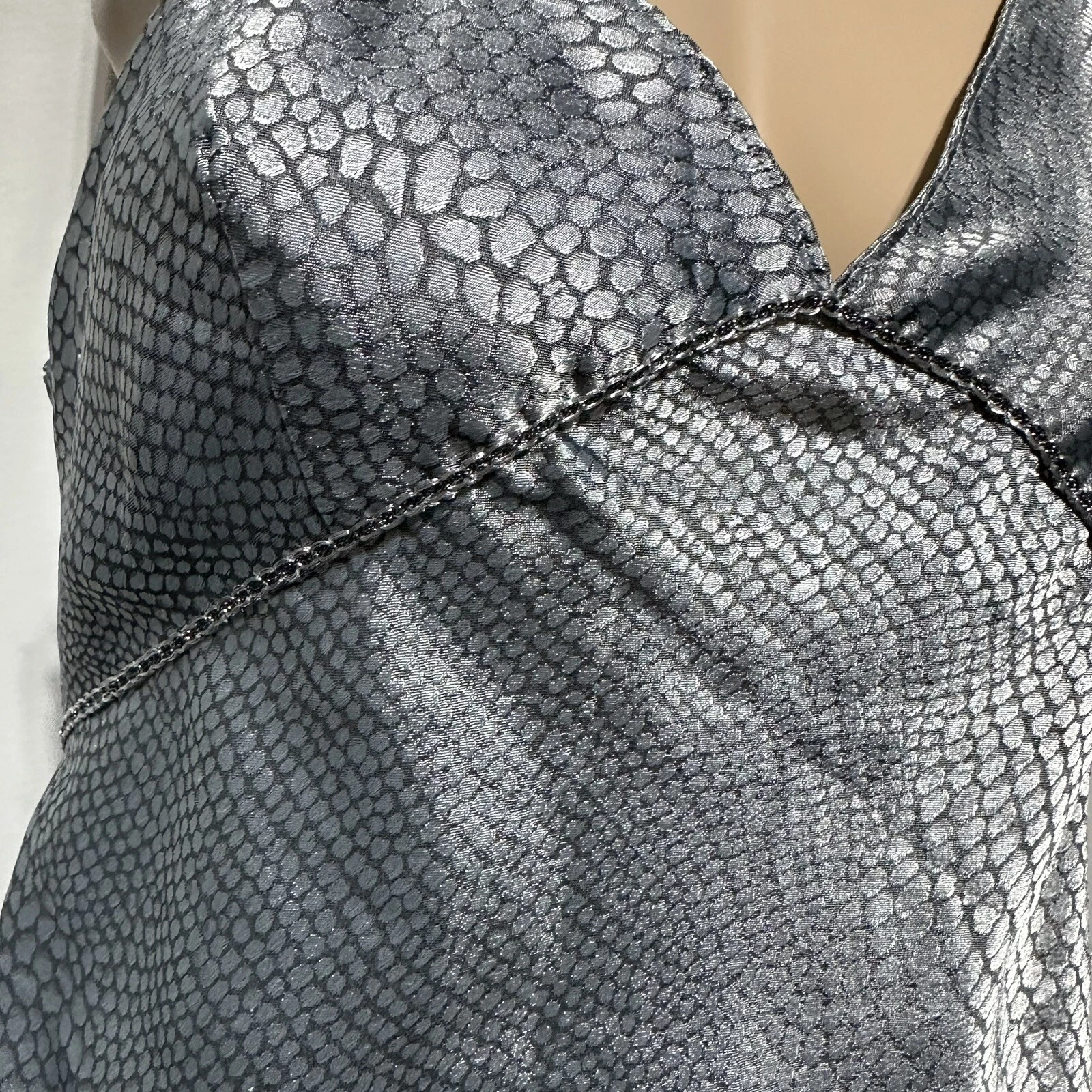 UNDERCOVER Camicia da notte Victorias Secret vintage anni 90 slip maxi abito taglia L raso pelle di serpente