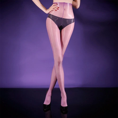 High Waisted Oily Shiny Fragrance 1D Stockings Tights One-line Crotch Pantyhose - Picture 11 of 21