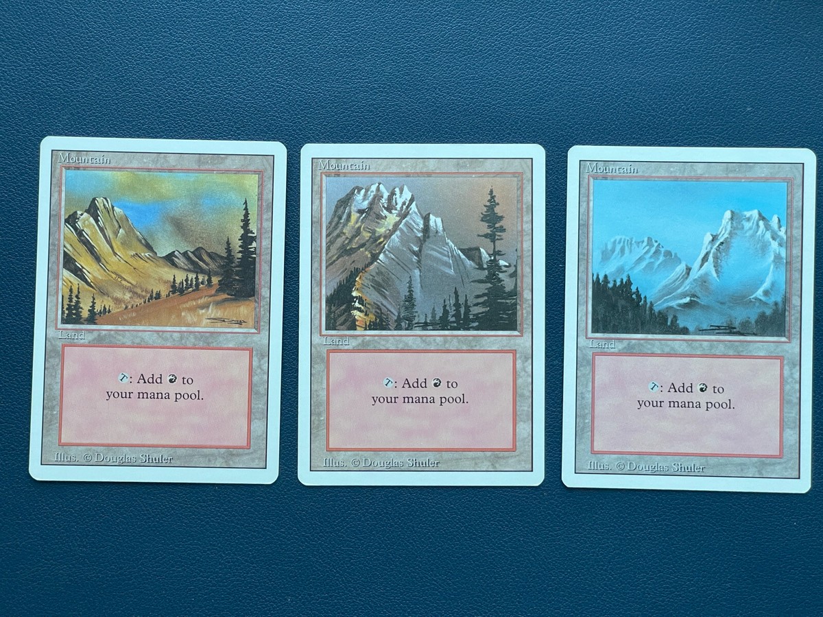 Magic The Gathering MTG 1994 Revised Complete Mountain Set 3 Basic