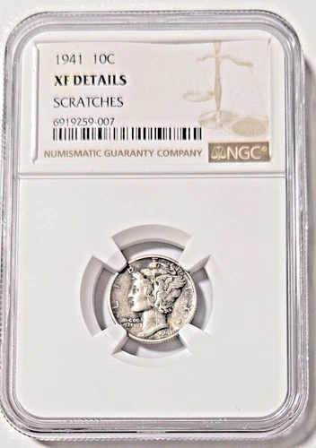 1941 10C NGC GRADED XF DETIALS SCRATCHES