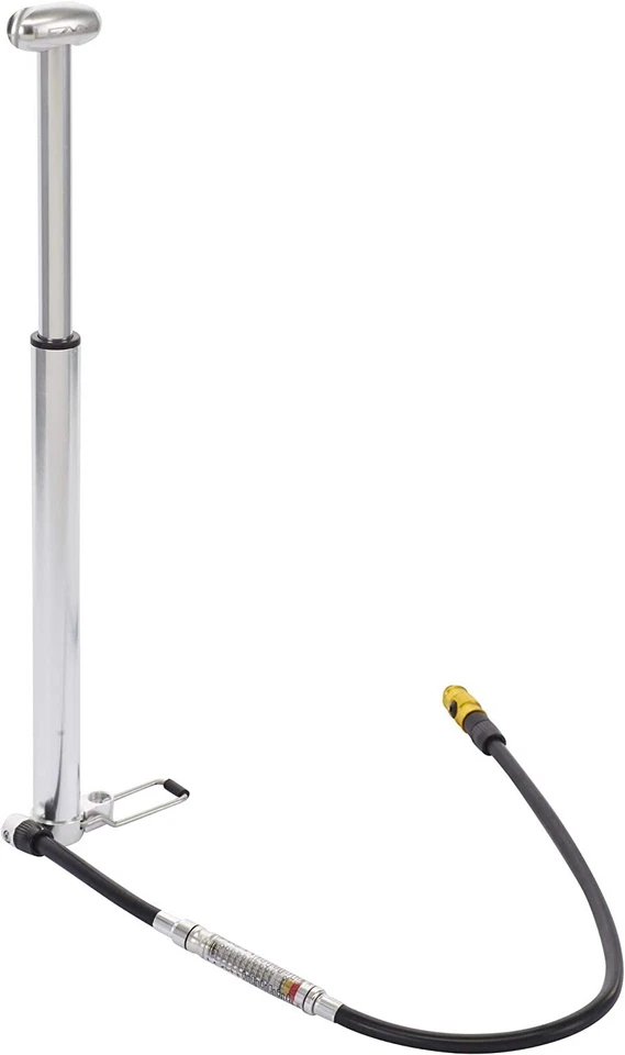 Bomba manual Lezyne Micro Floor Drive HPG de alta presión con medidor plateado/brillo HI Foto 4 de 4