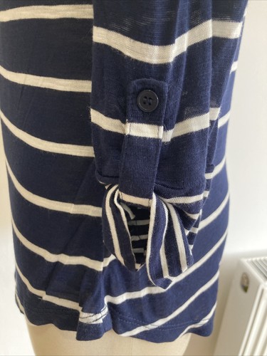 CLASSIC NAVY/IVORY STRIPED BRETON STYLE TOP, SIZE M, BNWT RRP $34 (MACYS) - Picture 4 of 11