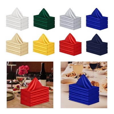 12 Stück Dunkelgrüne Stoffservietten Aus Satin – 50,8x50,8 Cm, Waschbar & Wiederverwendbar – Für Täglichen Gebrauch, Weihnachten & Festliche Tische