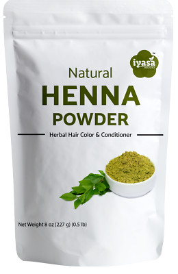 Natural Henna Powder Hair Dye, Chemical Metal free Rajasthani Mehndi 8oz 227gm