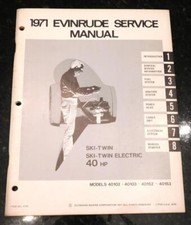 Original 1971 Evinrude Service Manual Ski Twin 40 HP Outboard Motor