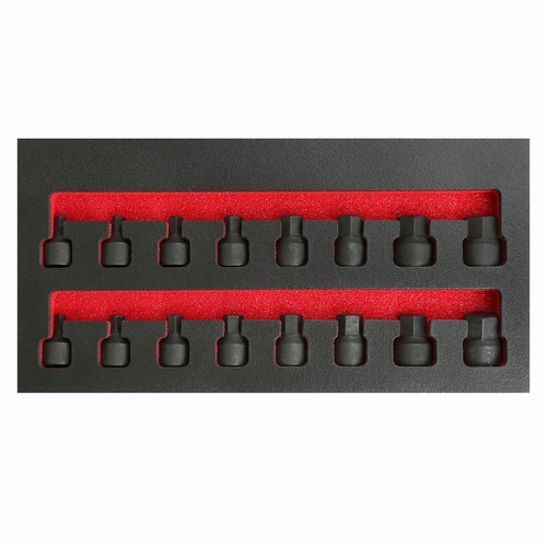 3/8 Inch Drive Low Profile Impact Hex Driver Set SAE Metric Size 16 Pieces - Picture 4 of 5