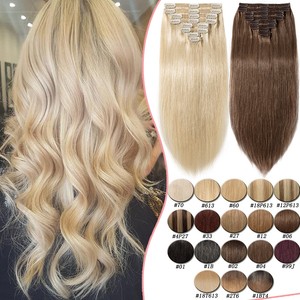 Double Weft Blonde Ombre Clip In Remy Human Hair Extensions Full