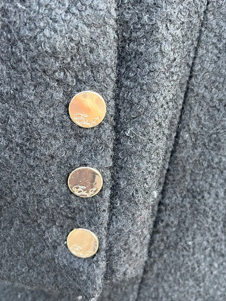 Eliza J black  long  coat wool blend  gold button size 4 - Image 3 of 4