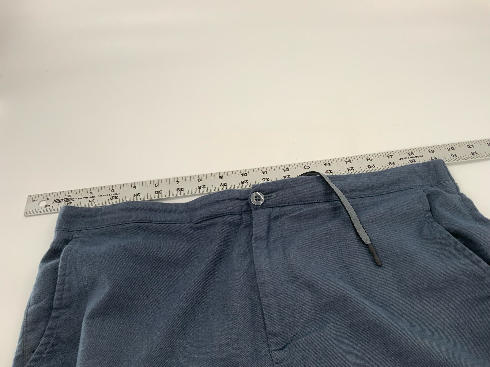 Mack Weldon Jogger Pants Men L Blue Cotton Spandex Pockets Drawstring YGI H2-335