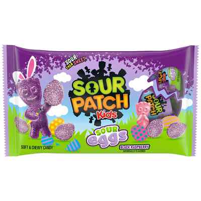 Sour Patch Kids 7.97 oz. SOUR EGGS Black Raspberry Soft & Chewy Candy ...