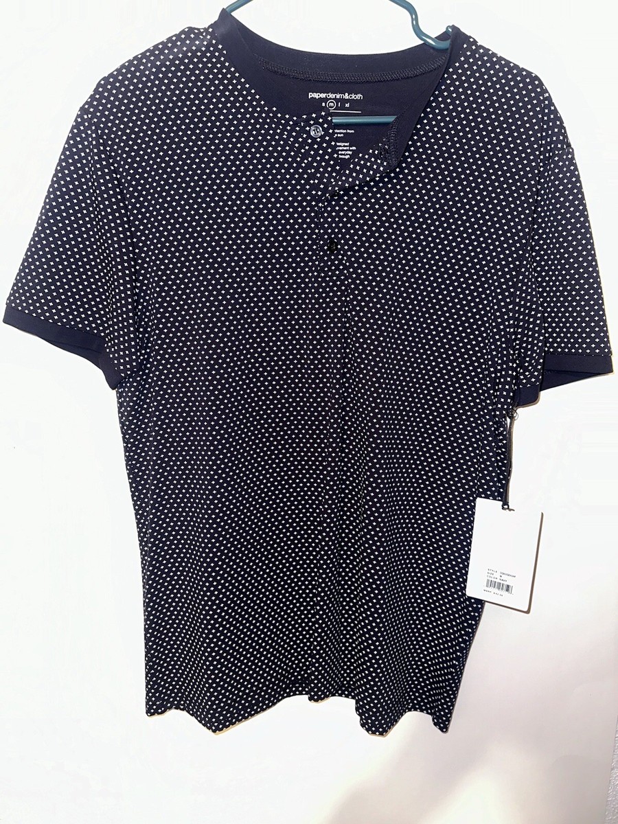 Paper Denim Cloth Henley T-shirt Medium (MSRP $42)