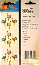 12 packages of Fuzzy Ostrich Stickers, "Great 7" Sticker Designs, PFZ2503