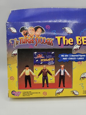 THREE STOOGES THE BENDABLES W/Real Hair 4-PC. NIB Gordy Toy | eBay