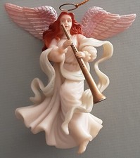 Christmas Tree Ornament Seraphim Angel with Wind Instrument