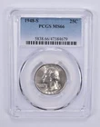 1948-S Washington Quarter 25c MS66 PCGS Blue Label