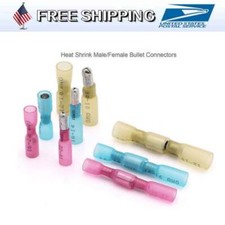 50/100PCS Heat Shrink Electrical Wire Terminals Male Female Bullet Connectors