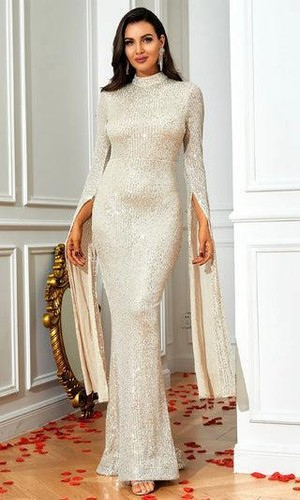 extra long maxi dress with sleeves