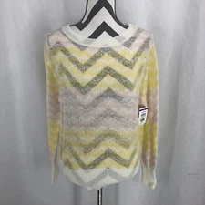 FRNCH Paris Linette Chevron Pink Yellow Wavy Stripe Sweater MS20-30 Small NWT